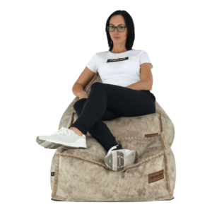 Fotoliu tip sac cu taburet
