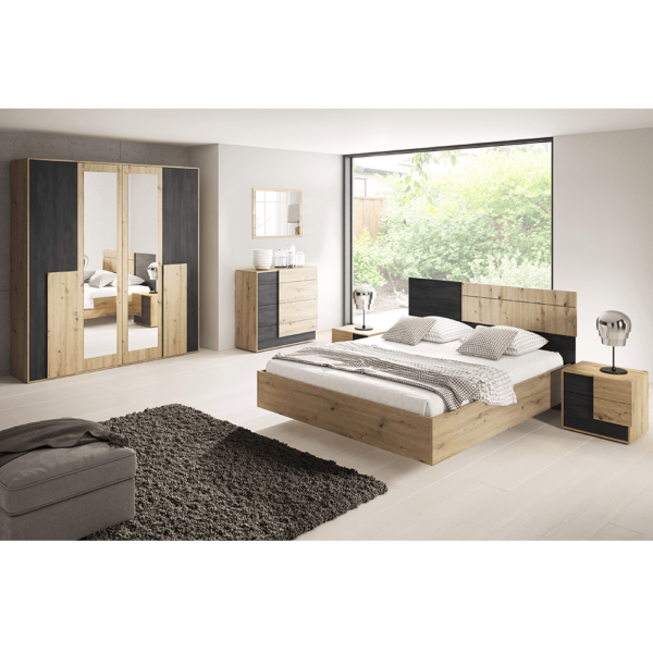 Set dormitor (dulap + pat + 2x noptieră)