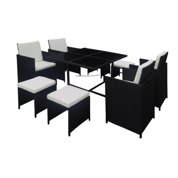 Set mobilier de grădină din rattan cu 9 piese